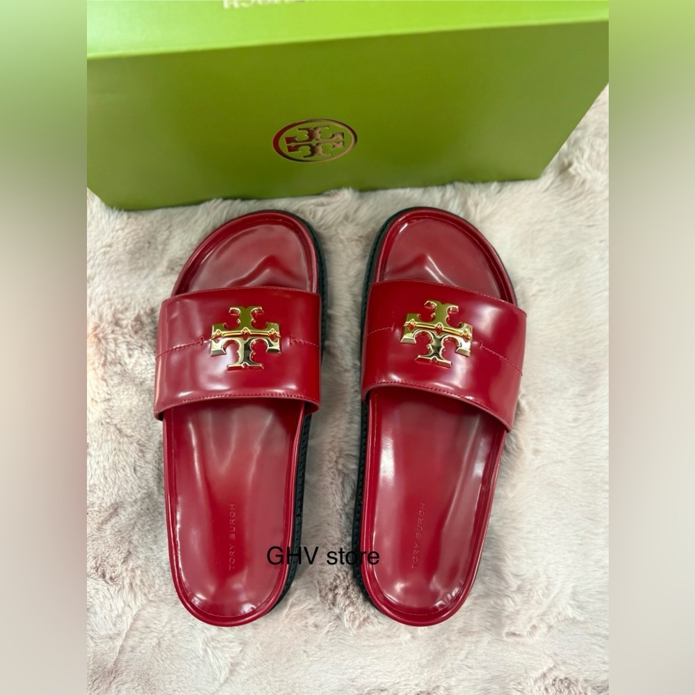 Tory Burch red Everly Anatomic lug Sandals - Picture 4 of 4